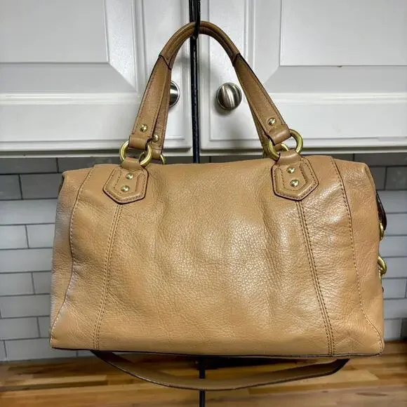 Coach Camel Pebbled Leather Campbell Satchel Bag F24690 Brass Hardware - Picture 3 of 7